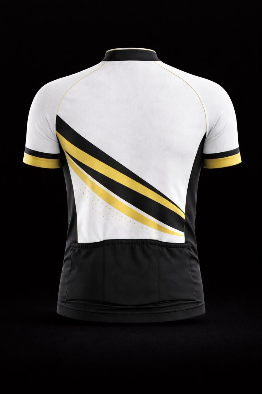 Elite White and Gold Cycling Jersey