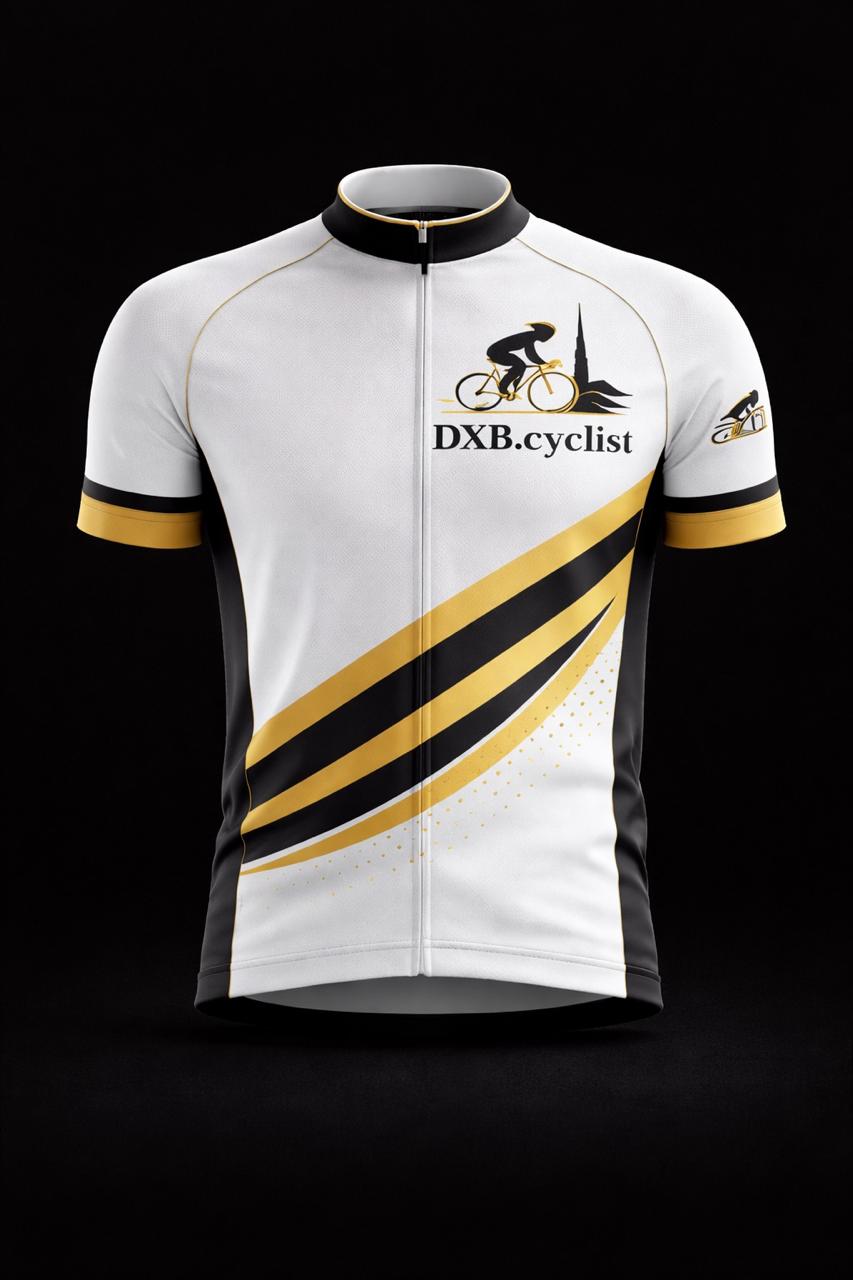 Elite White and Gold Cycling Jersey